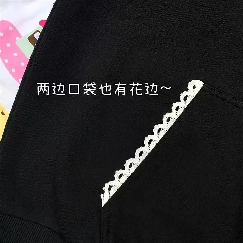 Women's Cute Cat Print Relaxed Zip-Up Hoodie