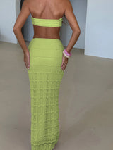 Shell Print Bandeau & Tie-Front Skirt Set