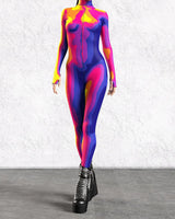 Women's 3D Print Goddess Jumpsuit Catsuit Costume
