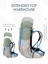 55L Internal Frame Waterproof Hiking Camping Backpack with Rain Cover, Large Lightweight Travel Daypack Rucksack for Climbing