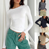 Slim Fit Long Sleeve Base Tee - Solid Casual Pullover