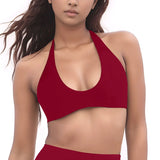 SoftMotion Halter Neck Bralette – High-Support Gym & Yoga Top