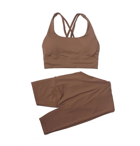 Women's Yoga Set with Sports Bra & High-Waist Leggings