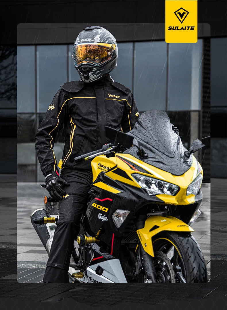 SULAITE Men's Waterproof Reflective Rain Suit – Jacket & Pants