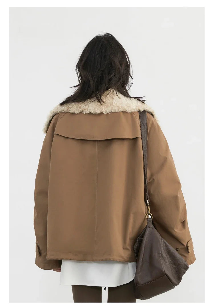 CHIC VEN Fashion Women Coats Loose Casual New Retro Motorcycle Cotton Jacket Thick Warm Female Overcoat Autumn Winter 2025