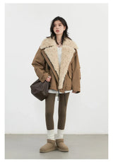 CHIC VEN Fashion Women Coats Loose Casual New Retro Motorcycle Cotton Jacket Thick Warm Female Overcoat Autumn Winter 2025
