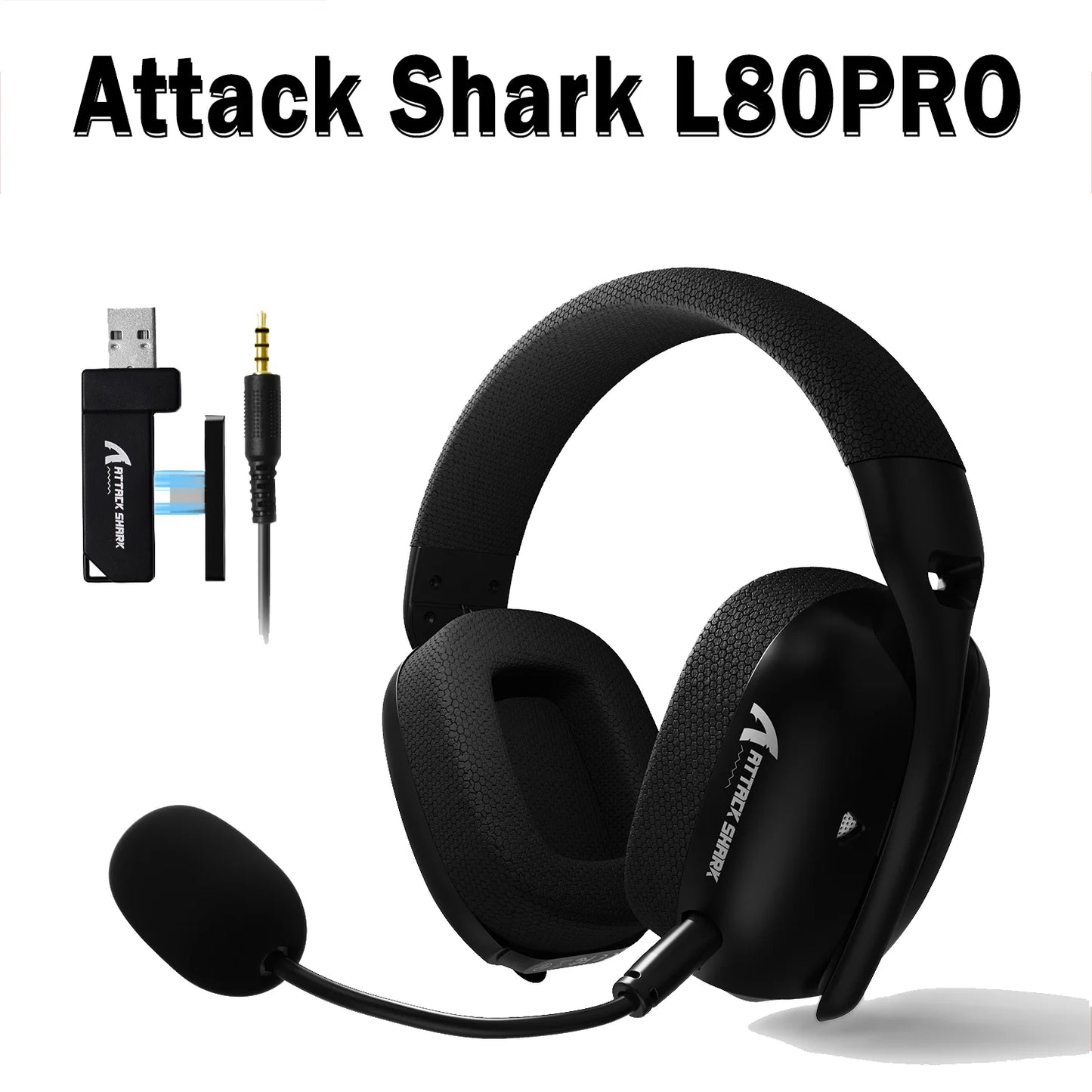 ATTACK SHARK L80PRO Wireless Gaming Headset Tri-Mode 2.4G Bluetooth Wired Ultra-Light Low Latency Noise Cancelling with Mic