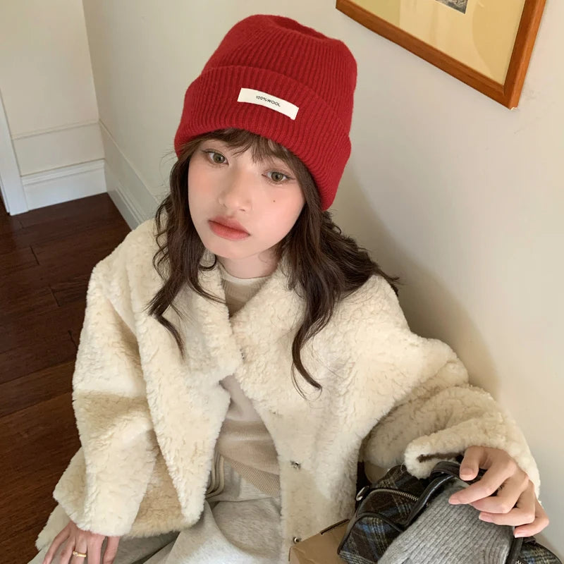 WinvyNee 100% Wool Knitted Beanie Hat – Women & Men