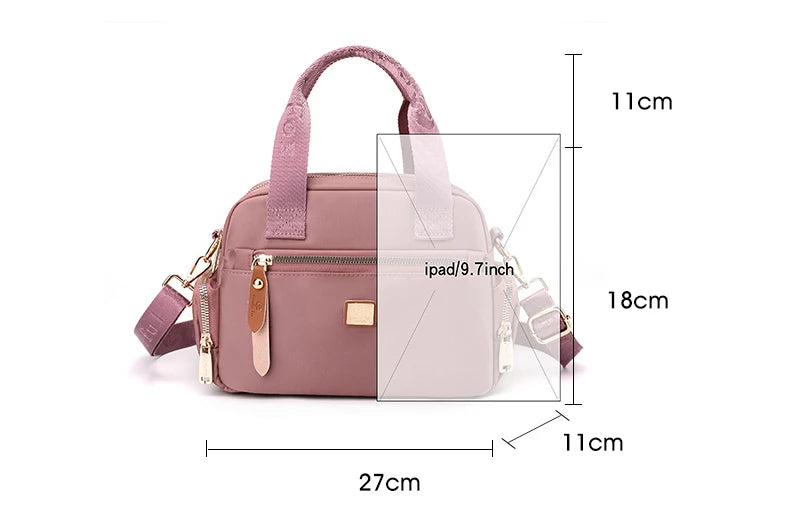 High Quality Fabric Women Shoulder Bag Pretty Style Gilrs Shopping Messenger Bag Fashion Casual Double Layers Women Handbag