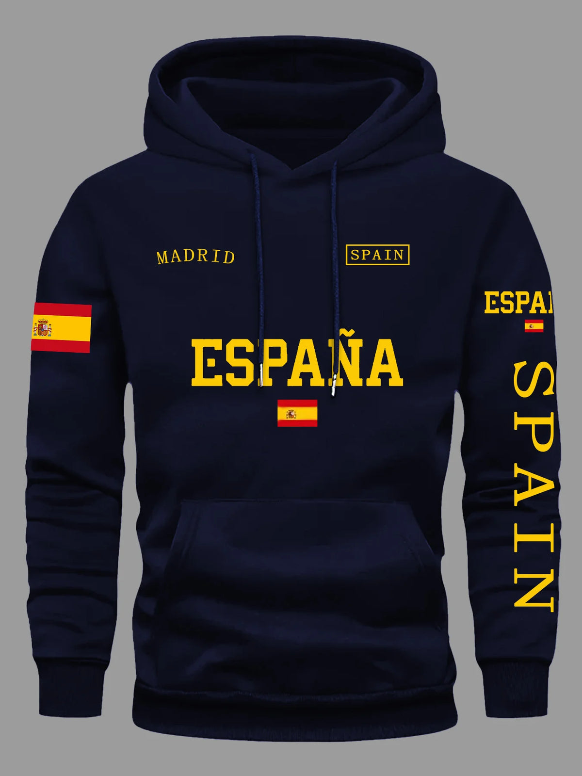 Spanish Flag Graphic Pullover Hoodie