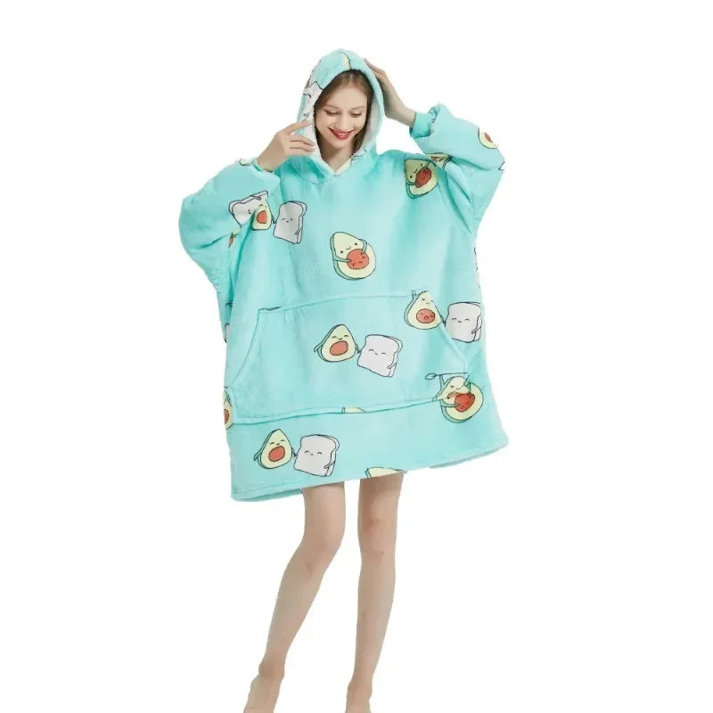 Oversized Fleece Hoodie Blanket