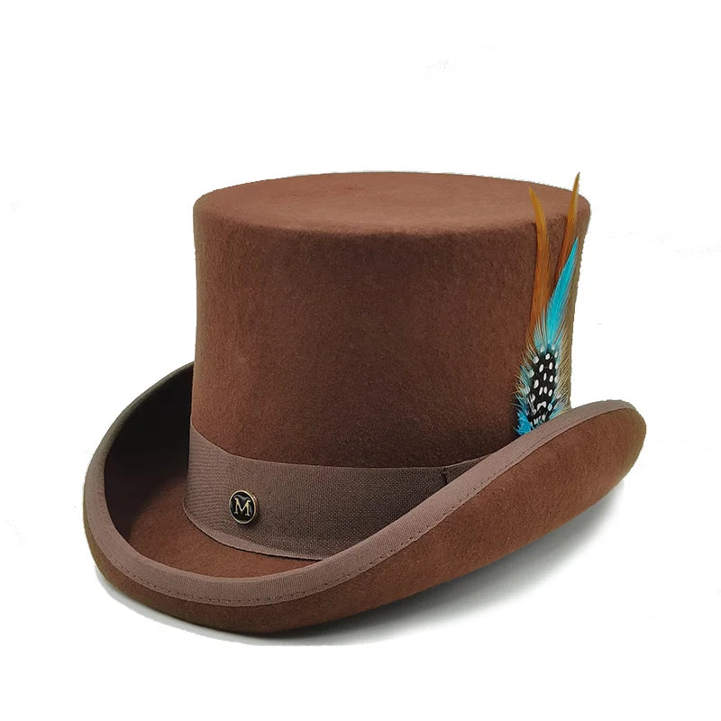 Men's Classic Wool Top Hat | Gentleman Magician Style
