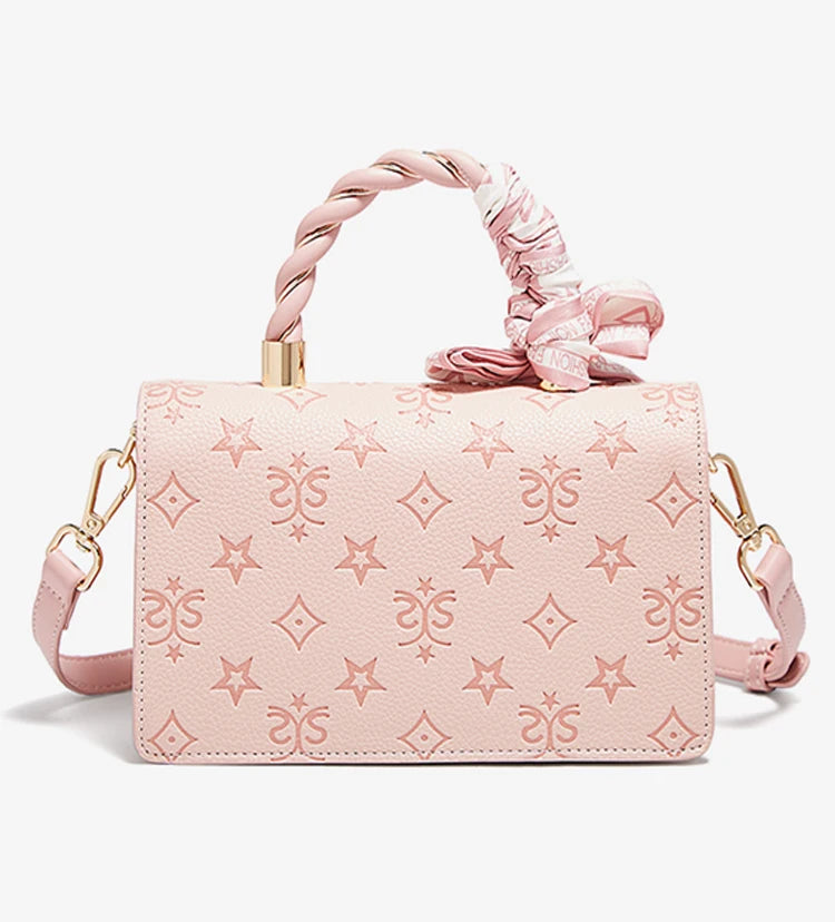 FOXER Brand PVC Leather Pink Handbag Women's Shoulder Bag Chic Small Square Bag Fashion Female Crossbody Bag Ligth Luxury