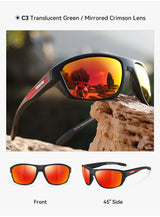 KDEAM All Black Fishing Sunglasses Polarized Performance Sports Sun Glasses For Men TR90 With Skull Case Category 3
