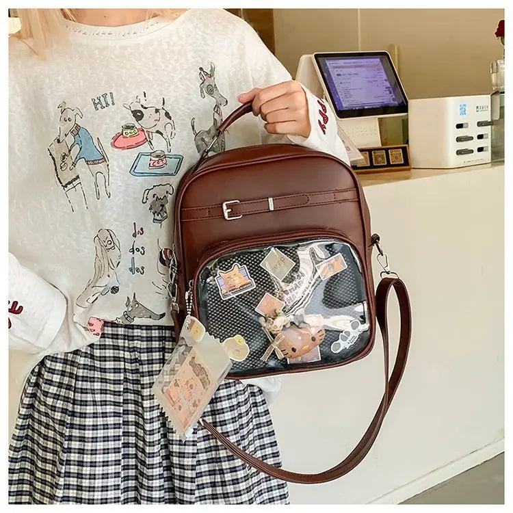 New Women Fashion Casual Backpack Preppy Style One Shoulder Crossbody Handbag Original Niche Design Girl Ulzzang Ita Bag