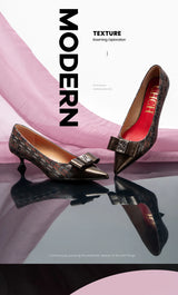 CHCH Women's Velvet Block Heel Pumps | Office & Evening