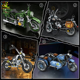HUIQIBAO MOC Motorbike Model Building Blocks City Moto Racer Bricks Toy for Kids Boy Children Adult Car Set home Decoration