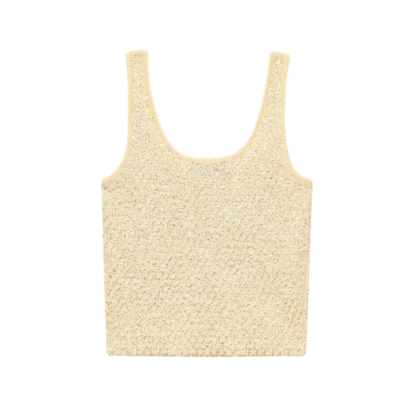 Sequin Knitted Jacket & Camisole Set - Summer Office Wear