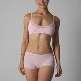 Europe American Simple Pink Light Thin Lace Strap Tank Top Flat Corner Lace Underwear for Women Comfortable Stretchy Short Sets