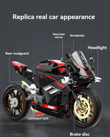 FUNXINEE Technical 1:5 Scale V4 Motorcycle Building Blocks Set MOC Style Assembly Bricks STEM Educational Gift for Boys Girls