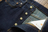 SAUCE ZHAN Mens Jeans Rainbow Sanforized Selvedge Denim Jeans Man Python Skin Labels Regular Fit 14 Oz