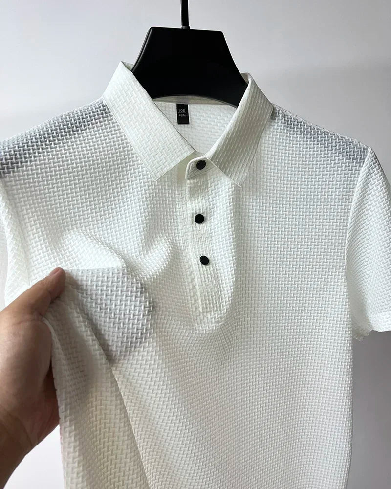 Men's Ice Silk Polo Shirt – Breathable Smart Casual Tee