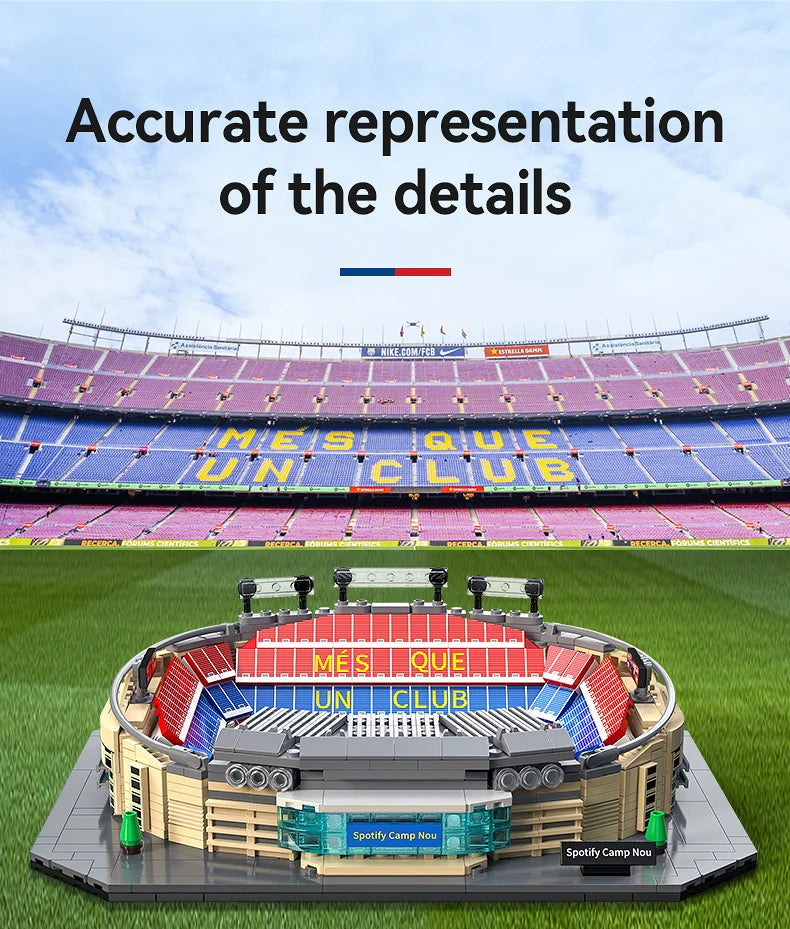 CaDA Camp Nou (Barcelona FC) Stadium Building Block Set / 728 Pieces / Collector's Item for Football Fans & Block Enthusiasts