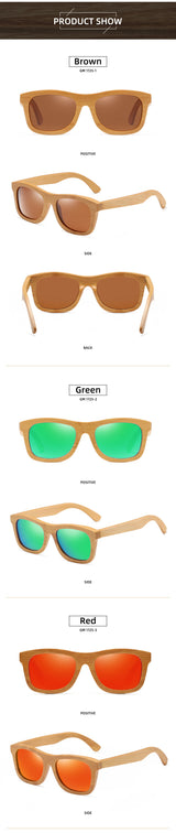 GM - Vintage Bamboo And Wood Sunglasses, Handmade,, Fashion, Sports Glasses,1725VIP