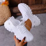 Women’s stylish, breathable, knitted sports shoes for spring and autumn. Casual, lightweight, soft-soled walking shoes