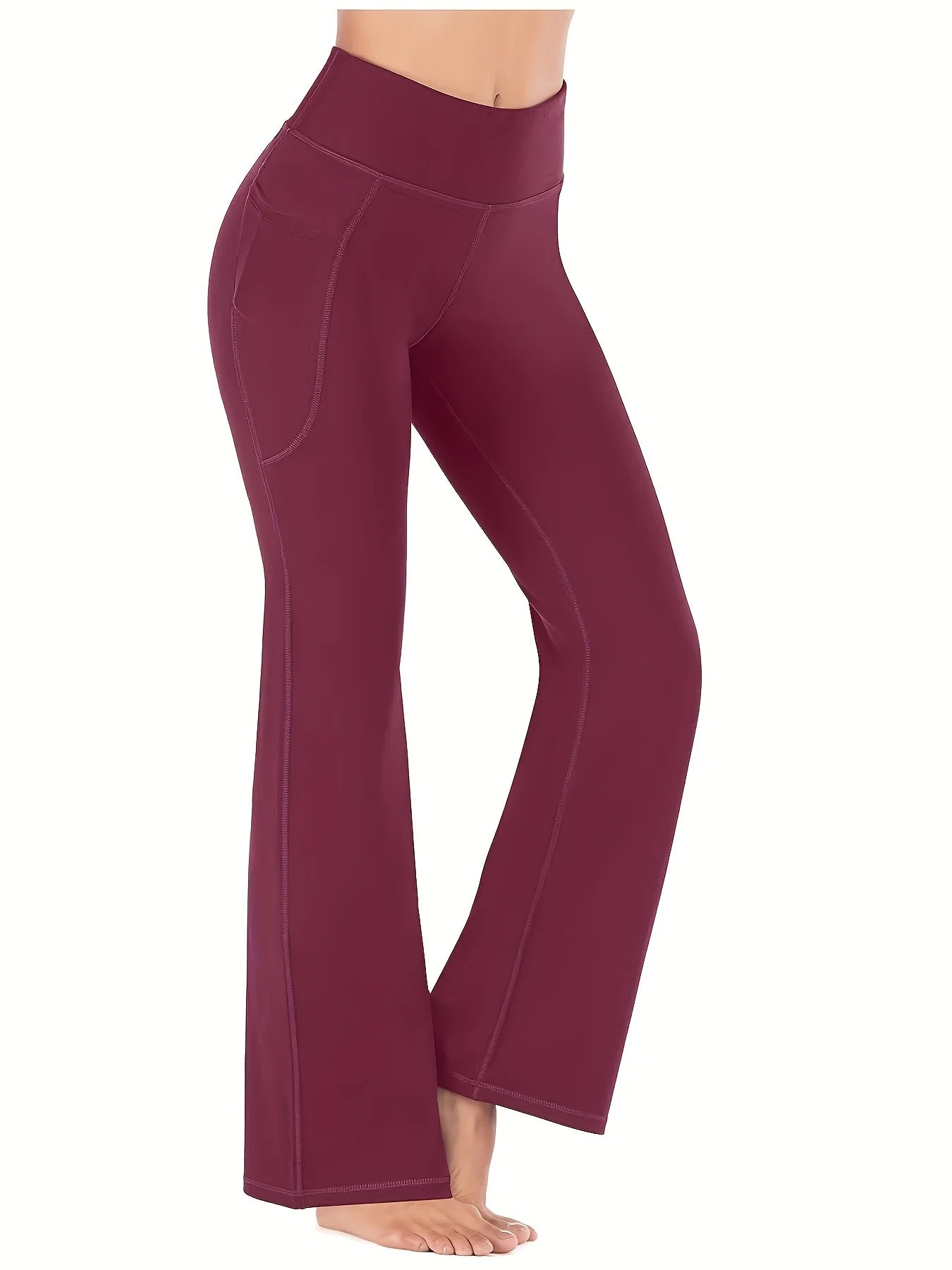 High-Waisted Flare Yoga Pants with Pockets