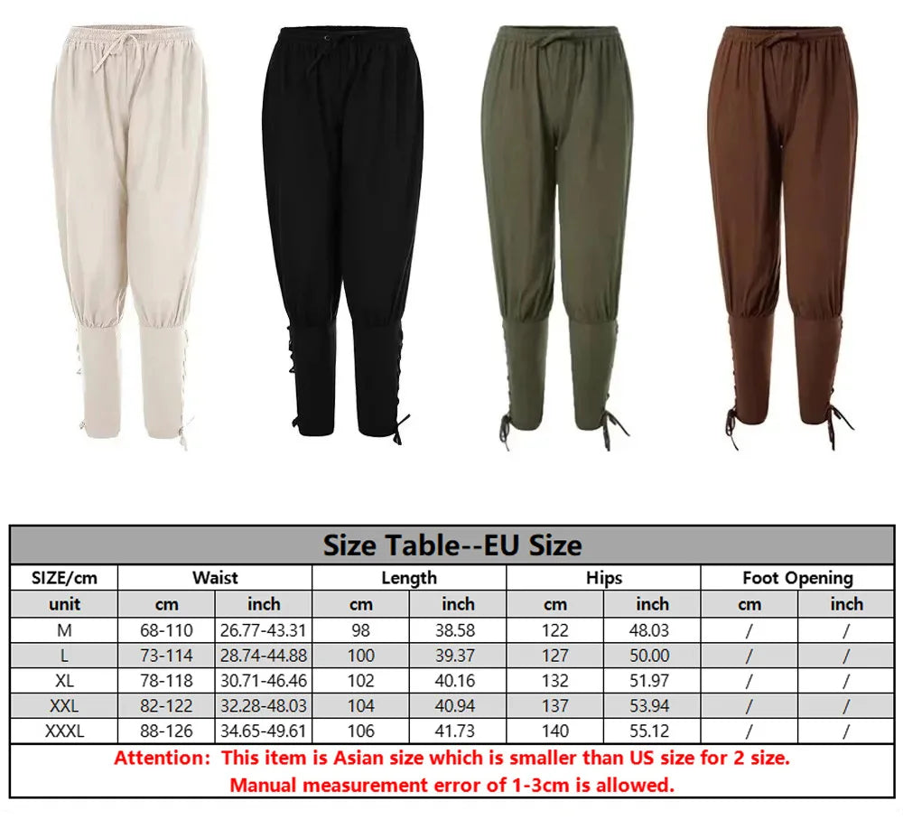 Men's Medieval Costume Set in Cotton Linen