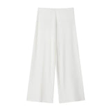 MUJER 2025 Baggy Pants Set 2 Piece Woman Summer Wide Leg Pants Women's Suit Knit Sleeveless Top Woman Outfit Casual Lady Sets