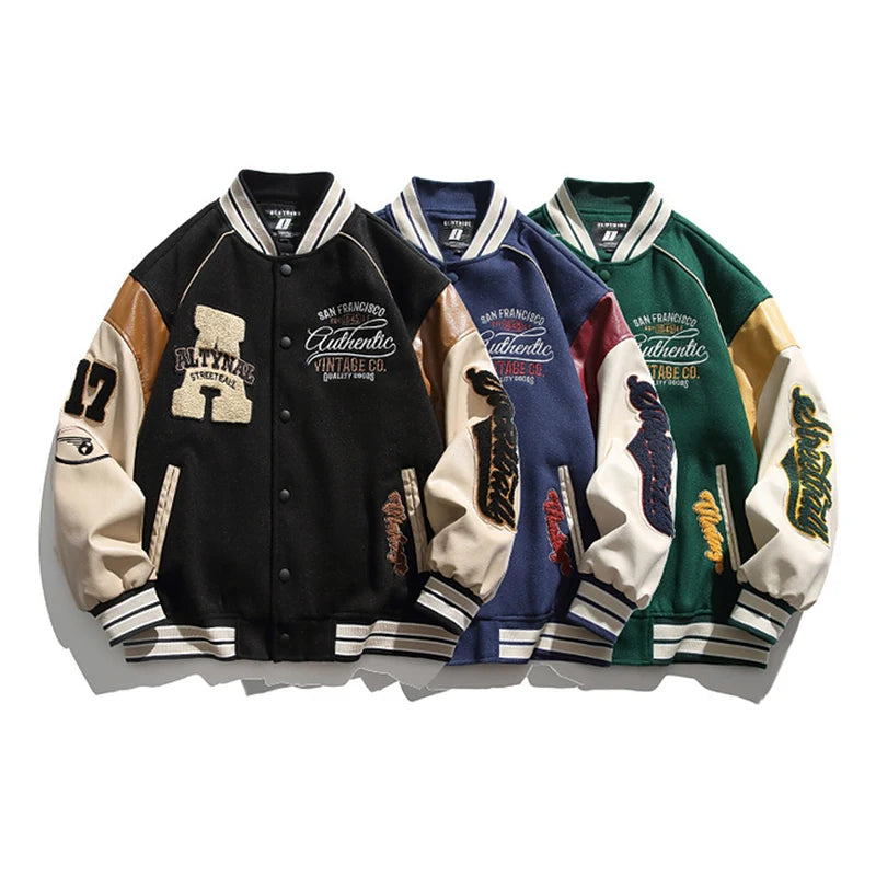 Men’s Embroidered Varsity Baseball Jacket