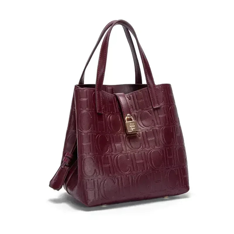 Embossed Letter Print Crossbody & Large Capacity Tote