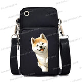 New Mobile Phone Bag Funny Anime Dog Print Shoulder Messenger Bag Women Men Coin Purse Handbag Animal Lover Small Crossbody Bag