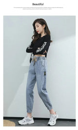 Women's High-Waist Cargo Jeans – Relaxed Straight Leg