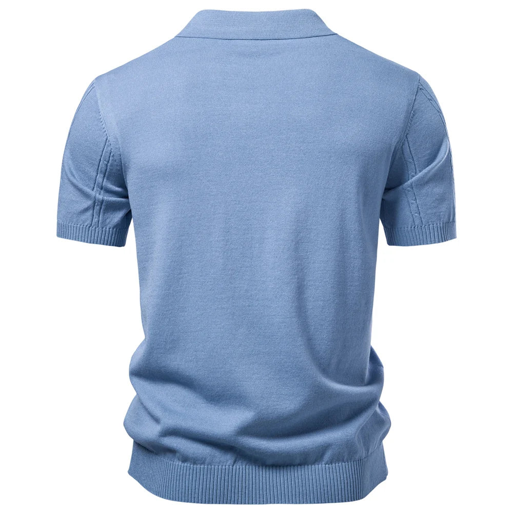 AIOPESON Men's Stripe Golf Polo Shirt | Icy Silk Touch