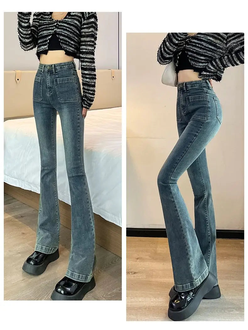 Women's High-Waist Stretch Bootcut Jeans