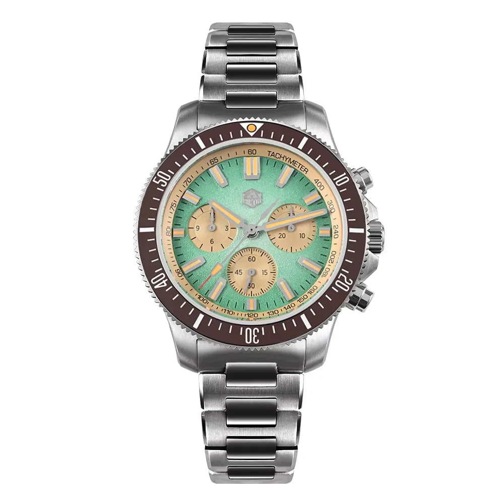 San Martin 40mm Diver Chronograph – Peacock SL-4801