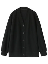 Women's Relaxed V-Neck Cotton-Blend Cardigan