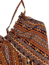 Boho Ethnic Frill Trim Maxi Dress