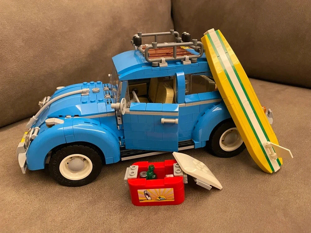 1167pcs Technical Blue Beetle Camper Car Building Blocks Model Creative City Vehicle Set Toys Bricks For Boy Kids Christmas Gift