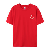 Men's Cotton T-Shirt with Minimalist Smile Print