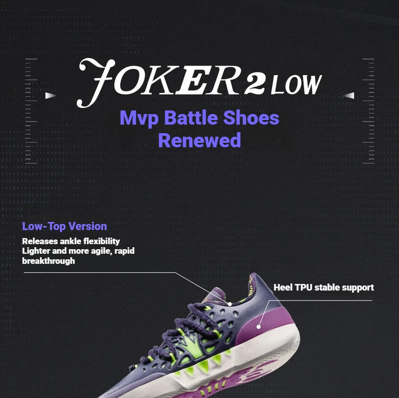 361 Degrees Joker 2 Low Men Basketball Shoes Jokic New Trendy Wear-resistant Non-slip Cushion Professional Sneakers 672611110