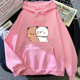 Kawaii Bubu and Dudu Panda Plus Size Hoodie – Unisex Harajuku Fleece Sweatshirt