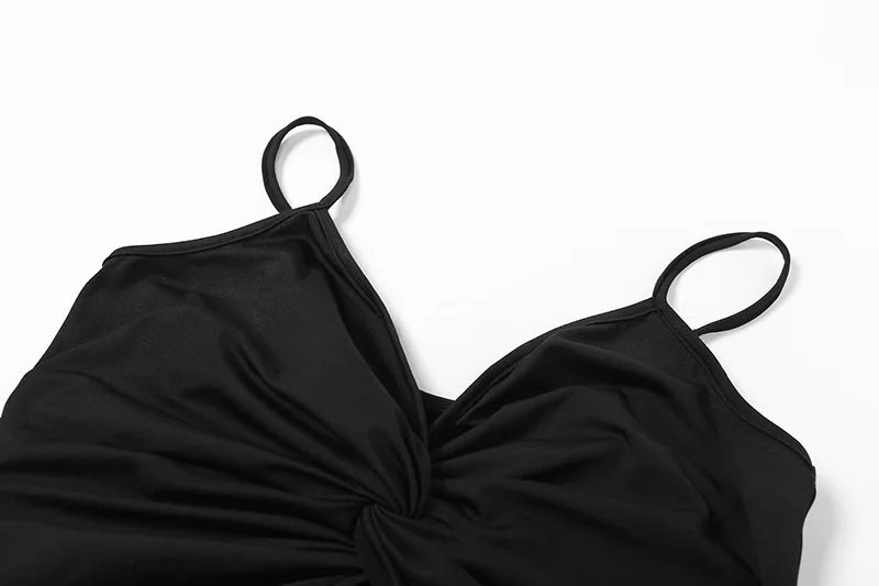 Elegant Spaghetti Strap Ruched Bodycon Dress