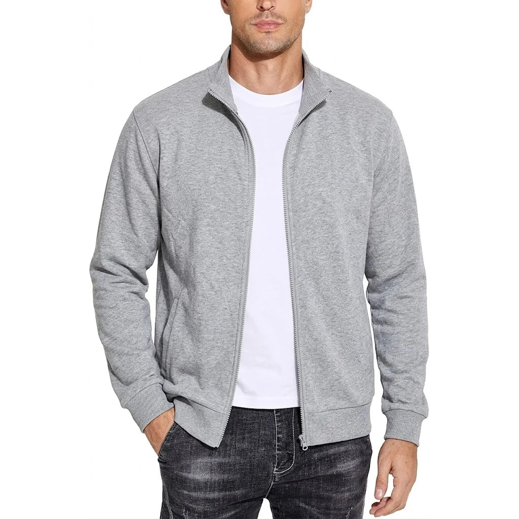 Men’s Stand-Collar Full-Zip Knit Jacket