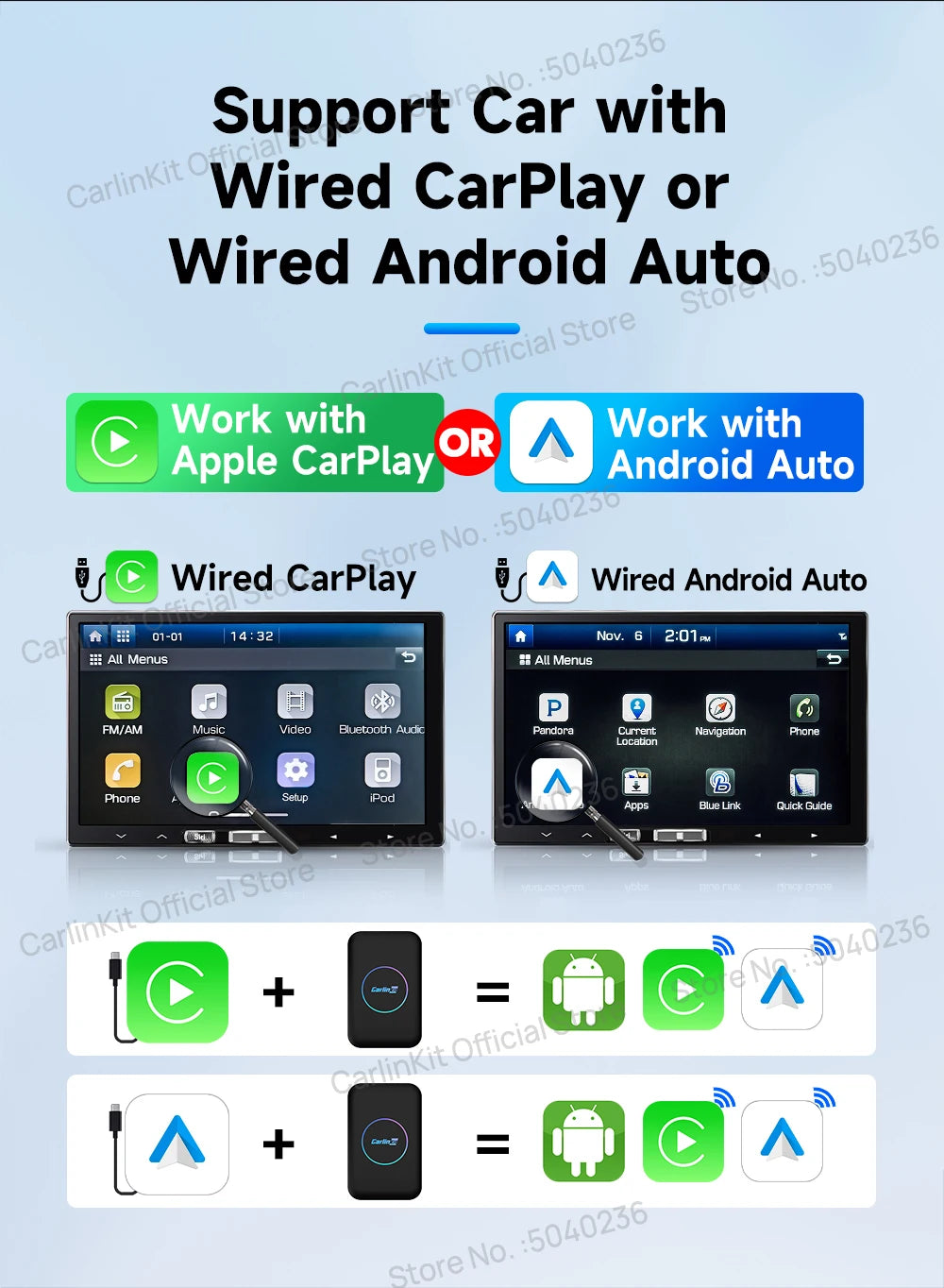 Carlinkit 5-in-1 Wireless CarPlay & Android Auto AI Box