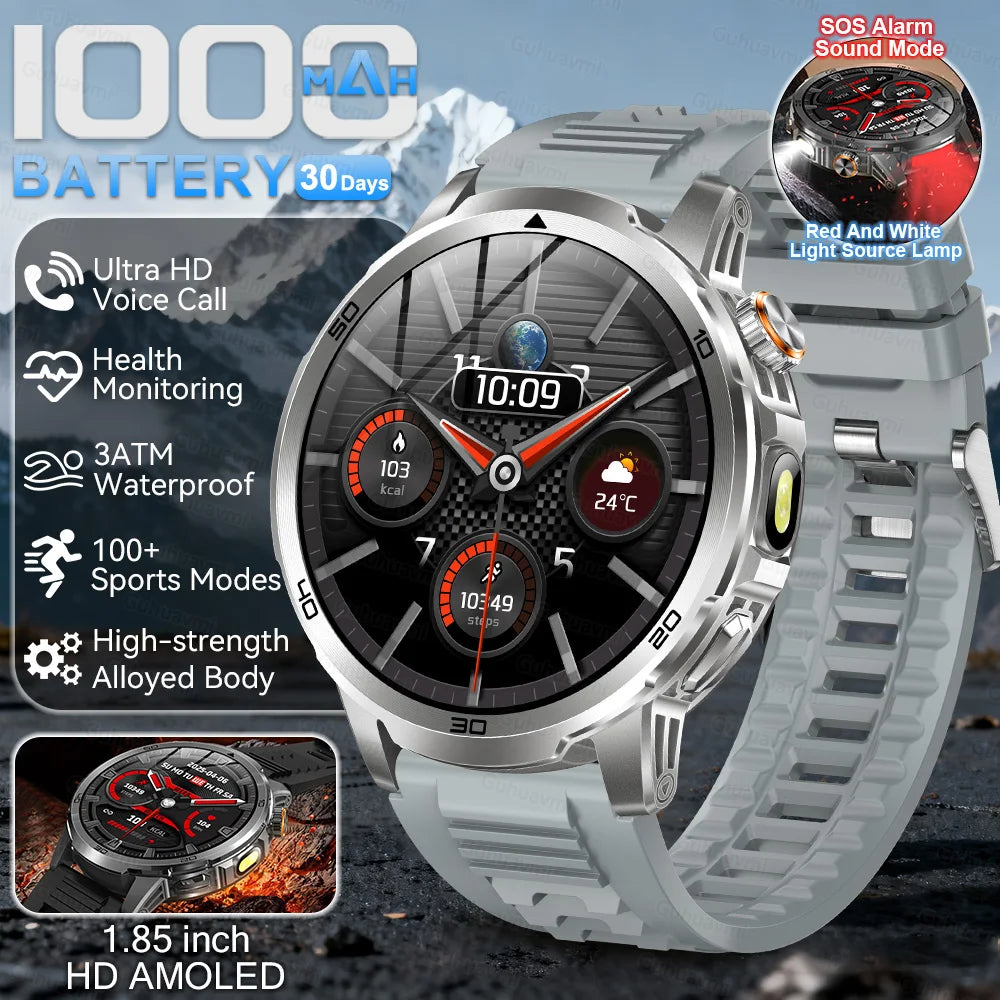 GUHUAVMI AK95 Pro Smartwatch – AMOLED, GPS & Flashlight