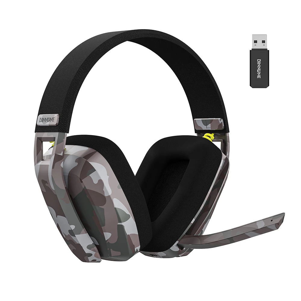 BINNUNE BW06 2.4GHz Wireless Gaming Headset with Mic for PS5 PS4 PC Mac Playstation Bluetooth Gaming headphone with Microphone